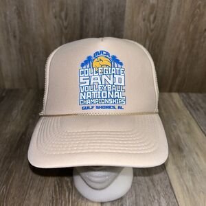 Sand Volleyball National Championship Hat Cap Gulf Shores AL Beige Mesh Snapback